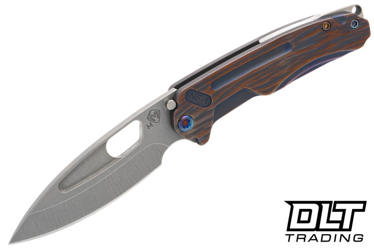 Medford Infraction Old School Tumbled MagnaCut - Sculpted Titanium - Flamed Hardware & Clip #1