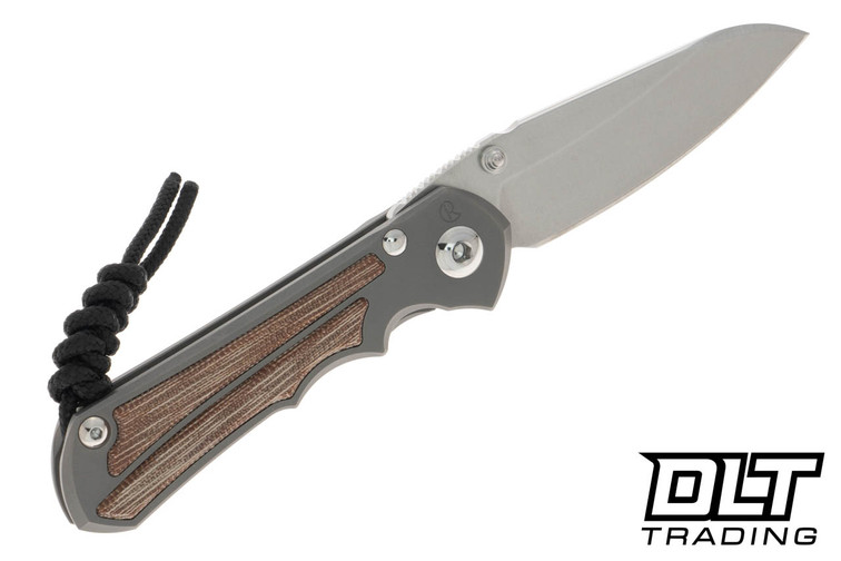 Chris Reeve Small Inkosi - Insingo - Glass Bead Blasted Titanium - Natural Canvas Micarta - Left-Handed