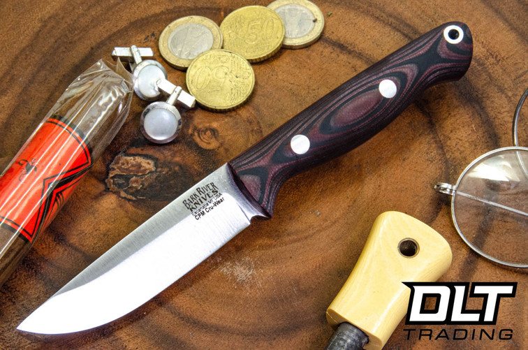 Bark River Bravo EDC Cru-Wear Red & Black Suretouch - Matte - Red Liners - Rampless