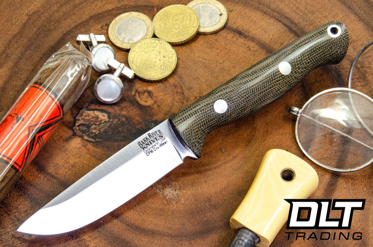 Bark River Bravo EDC Cru-Wear Green Canvas Micarta - Rampless