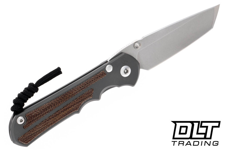 Chris Reeve Large Inkosi - Tanto - Glass Bead Blasted - Natural Canvas Micarta - Left-Handed