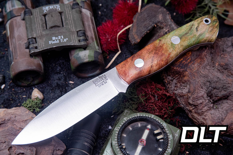 Bark River Mini Tundra 3V Rust & Gold Maple Burl - White Liners