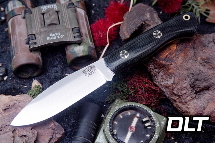 Bark River Mini Tundra 3V Black Canvas Micarta - Mosaic Pins