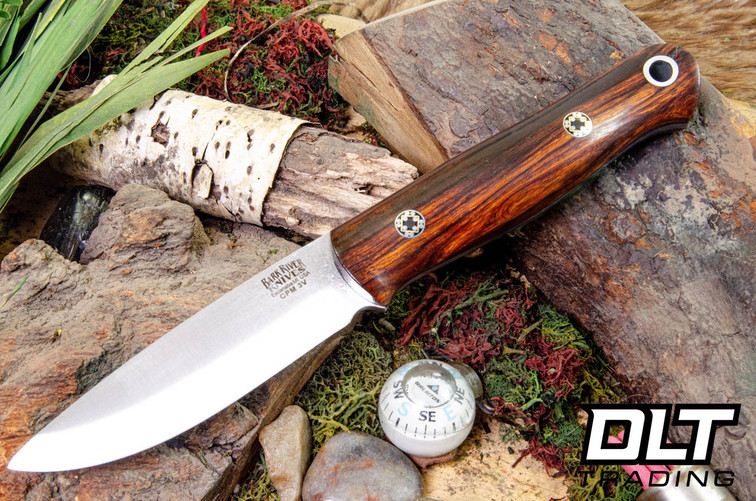 Bark River Bushcrafter LT 3V Desert Ironwood - Black Liners - Mosaic Pins #1