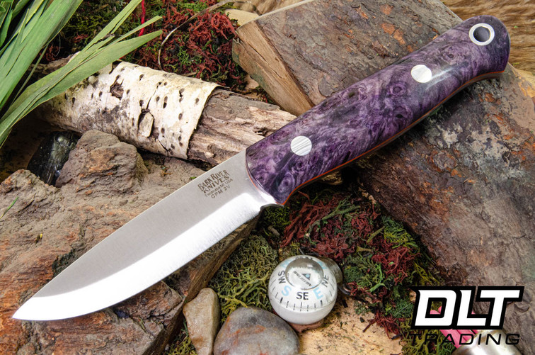 Bark River Bushcrafter LT 3V Deep Purple Maple Burl - Orange Liners
