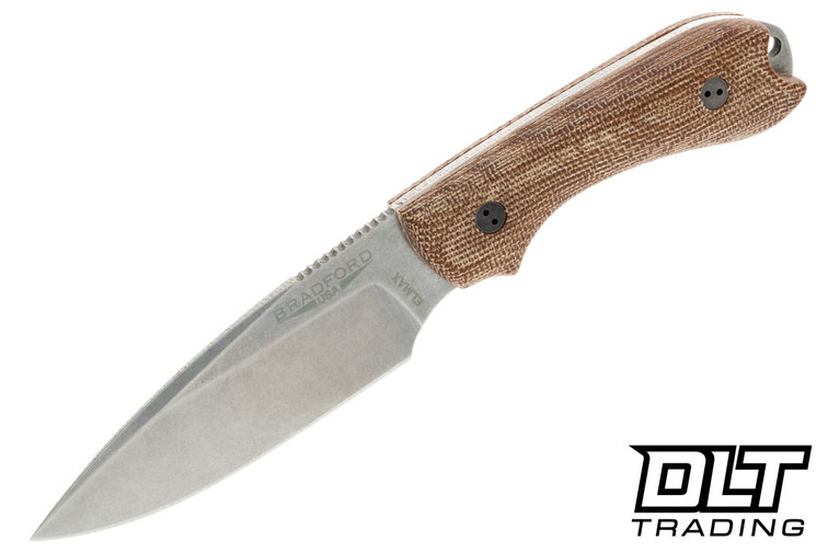 Bradford Guardian 3 Elmax - 3D Natural Micarta - False Edge - Stonewashed