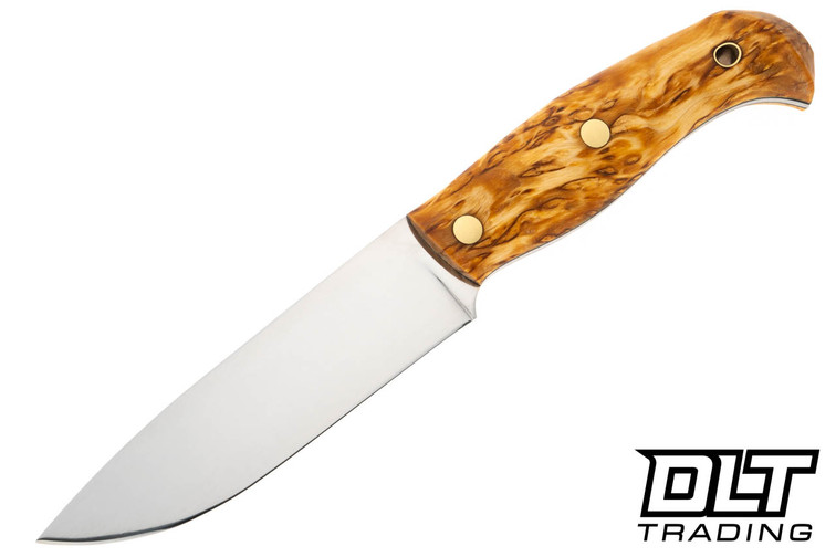 Helle Nordlys Flat Grind - 12C27 Blade - Curly Birch