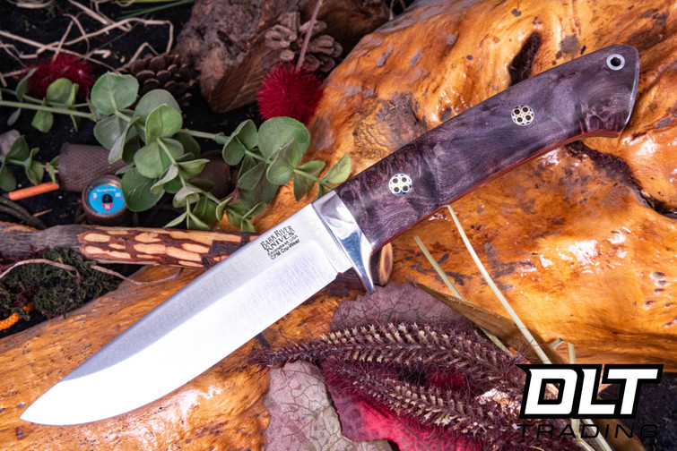 Bark River Wilderness 5 Cru-Wear Chocolate Maple Burl - Red Liners - Mosaic Pins