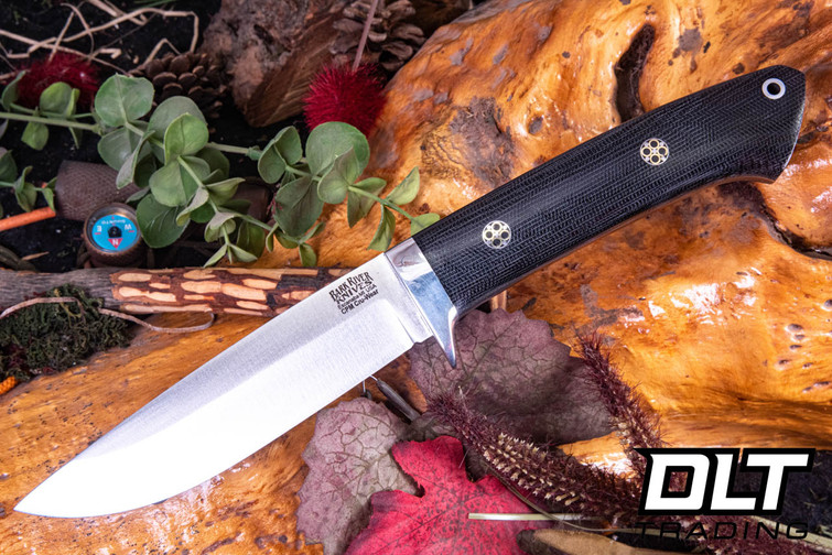 Bark River Wilderness 5 Cru-Wear Black Canvas Micarta - Mosaic Pins