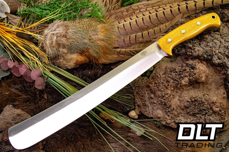 Bark River Golok 2 Natural Canvas Micarta - Black Liners - Mosaic Pins