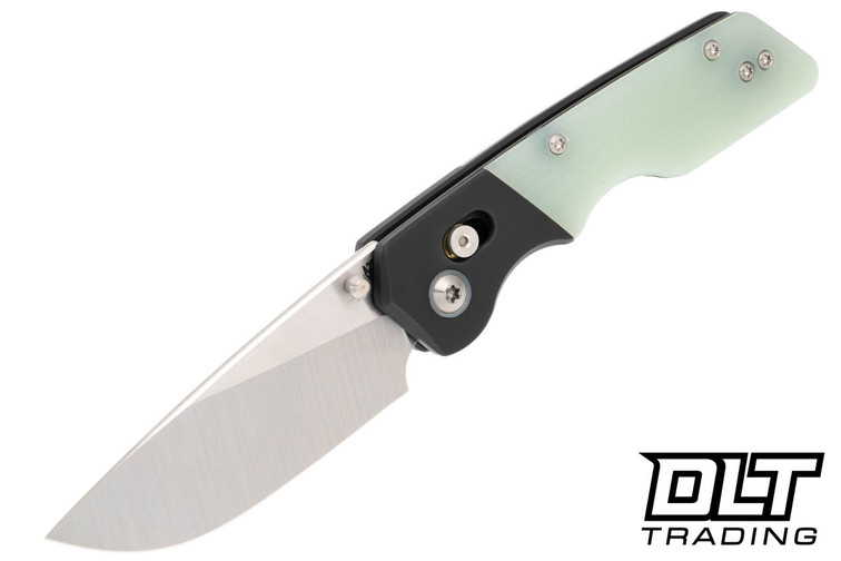 Attn2Detail MK 3 Barlock Medium - Satin magnaCut Drop Point - Rising Grind - Blackened Ti Bolster - Jade Handle