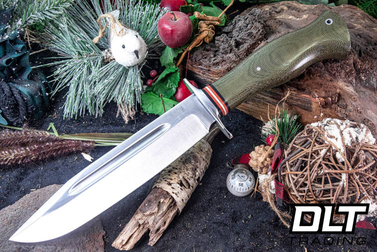 Bark River Teddy II - Moran Handle - Green Canvas Micarta