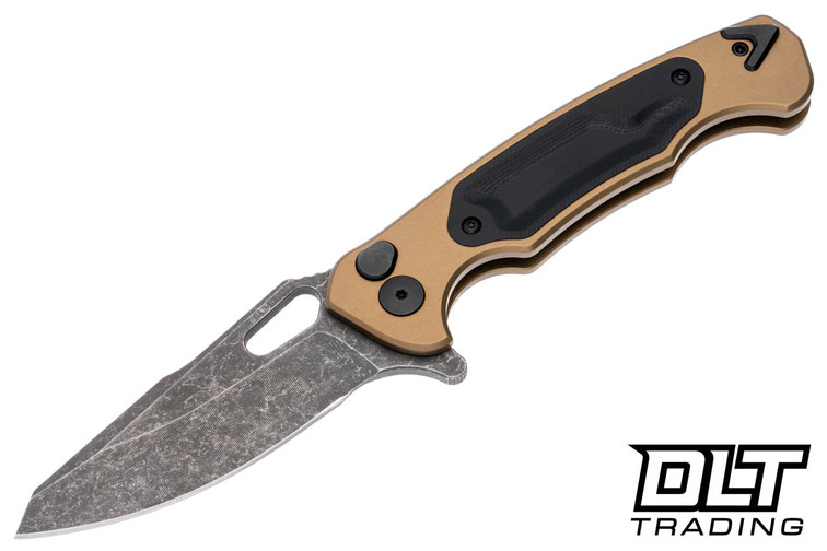 Dead Reckon Ridgeback - FDE Anodized Aluminum Handle - Pocket Milled Black G-10 Inlay - Dark Stonewashed MagnaCut Blade