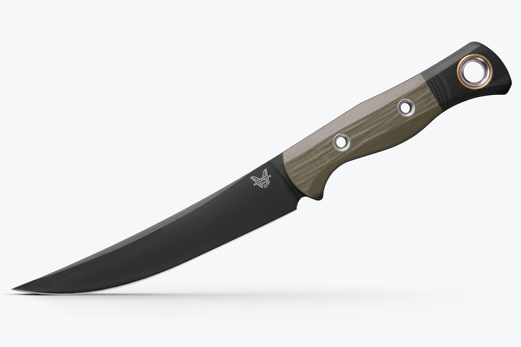 Benchmade Meatcrafter fixed blade processing knife with DLC coated blade.