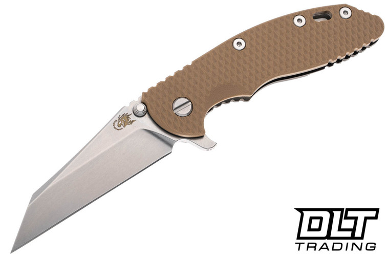 Hinderer 3.5" XM-18 No Choil Wharncliffe 20CV - Battle Bronze Anodized Titanium - Stonewashed Blade - Coyote G-10