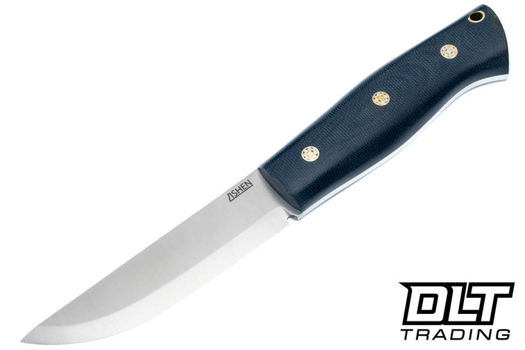 Lishen Woodsman Nitro-V - Blue Canvas Micarta - Mosaic Pins