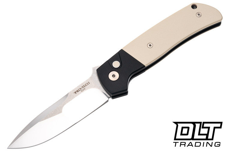 Pro-Tech Terzuola ATCF Custom - Black Handle - Ivory Micarta Inlay - Polished & Satin Two Tone Hand Ground Blade