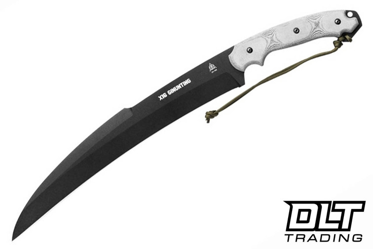 TOPS X16 Ginunting - Black Linen Micarta - 1095 Black Blade
