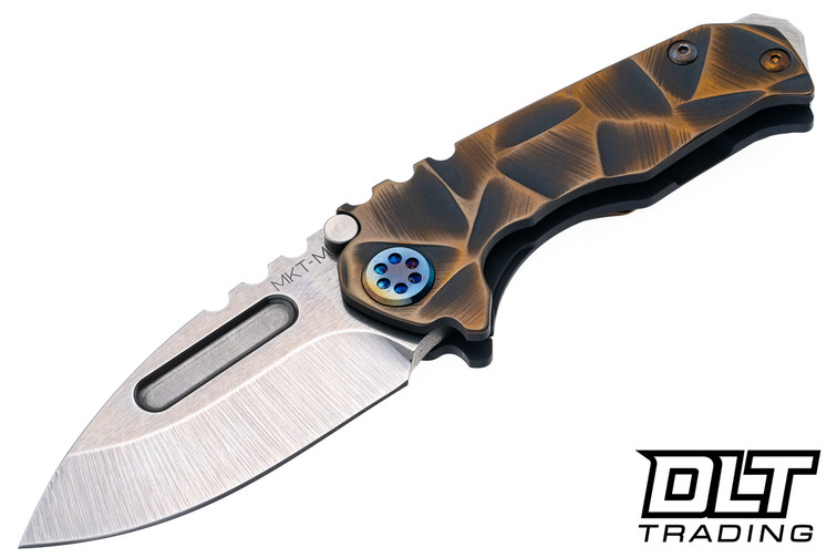 Medford Micro Praetorian T Drop Point - Tumbled MagnaCut - BB Cement Bronze Stained Glass Sculpted - Flamed Hardware - Bronze Clip #1