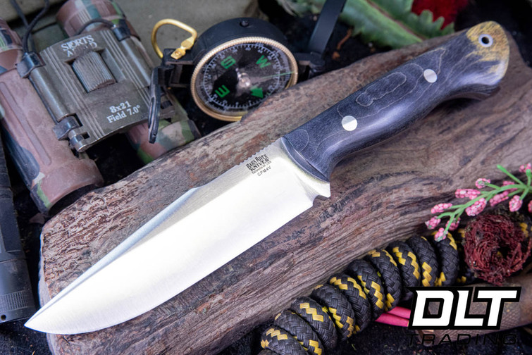 Bark River Hellkat Utility 4V Grey & Yellow Tigertail Maple Burl - Grey Liners