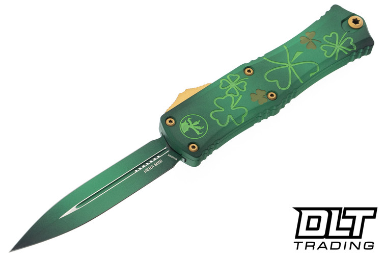 Microtech 1702M-1SPDGRS Mini Hera D/E - Green Clover Handle