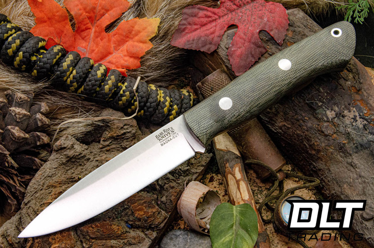 Bark River Aurora MagnaCut Green Canvas Micarta - Matte