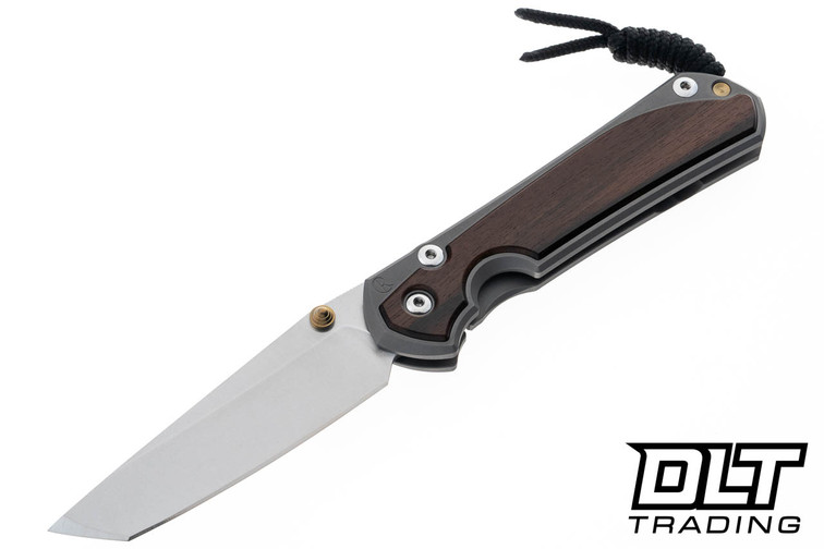 Chris Reeve Large Sebenza 31 - Tanto - Glass Blasted Titanium - Macassar Ebony Inlay - #13