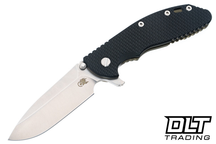 Hinderer XM-24 Swedged Spear 20CV - Battle Green Anodized Titanium - Stonewashed Blade - Black G-10