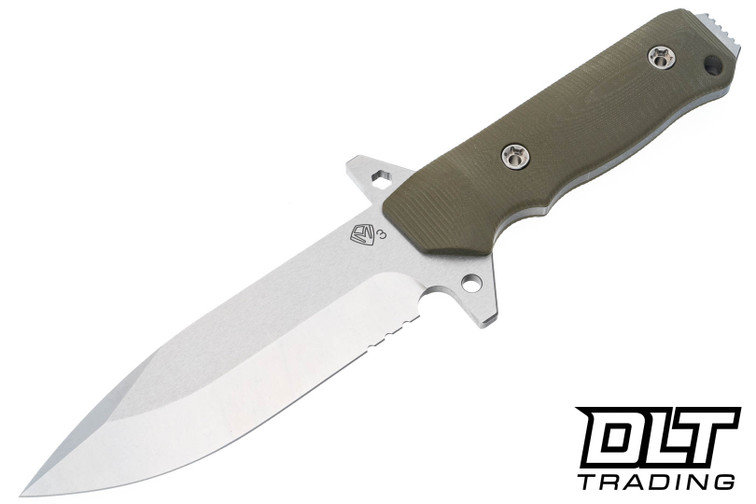 Medford AIO-2 Pro Series - Tumbled 3V - OD Green G-10 Handle - OD Green Kydex Sheath