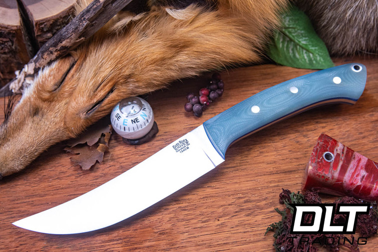 Bark River Fox River Trailing Point 154CM Ghost Green Jade G-10 - Matte - Thick Blue Liners