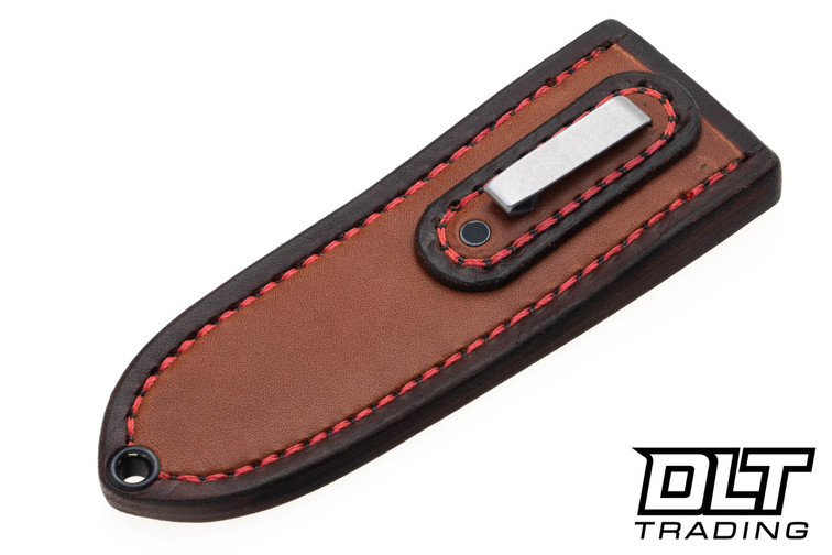 Skinbender EDC Pocket Sheath - Two Tone Brown Leather - Red Stitching Skinbender EDC Pocket Sheath - Two Tone Brown Leather - Red Stitching