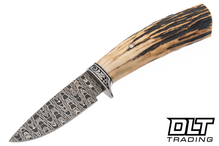 W.A Surls Wedowee Vegas Damascus - Stainless Guard - Sambar Stag W.A Surls Wedowee Vegas Damascus - Stainless Guard - Sambar Stag