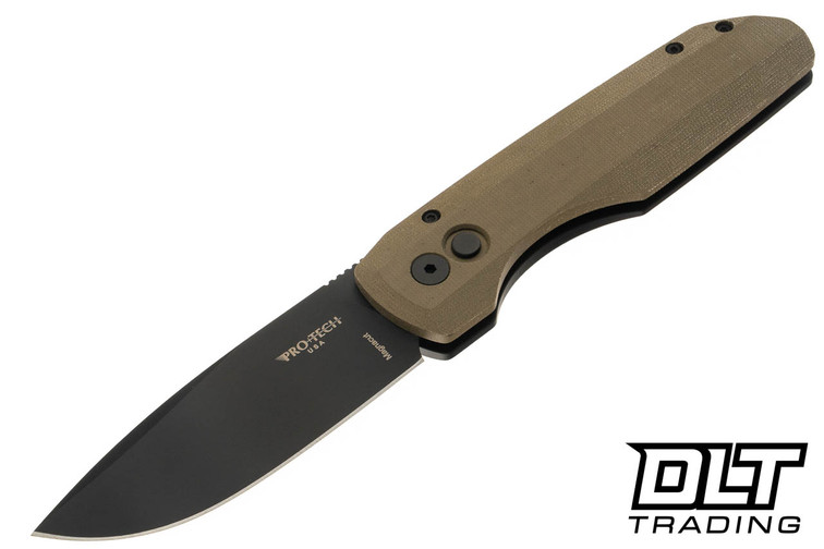 Pro-Tech Vero Synapse Green Linen Micarta Black DLC MagnaCut