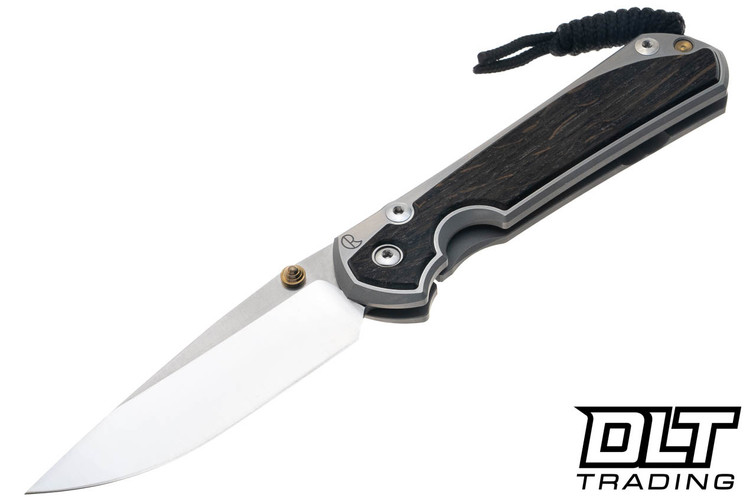 Chris Reeve Large Sebenza 31 - Polished Titanium & Blade - Bog Oak Inlay - #9