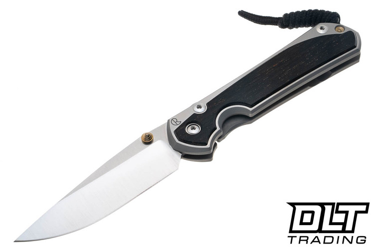 Chris Reeve Large Sebenza 31 - Polished Titanium & Blade - Bog Oak Inlay - #14