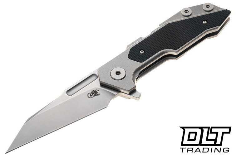Hinderer Full Track Wharncliffe S45VN - Stonewashed Titanium & Blade - Black G-10