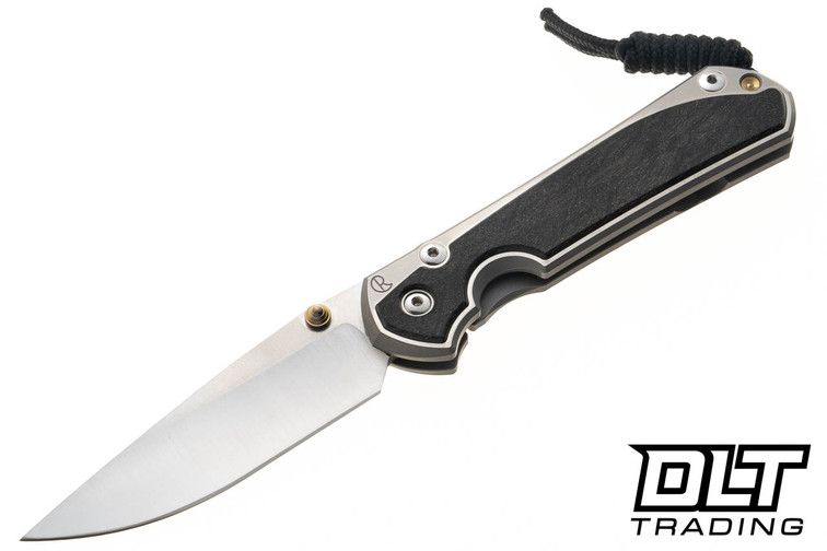 Chris Reeve Large Sebenza 31 - Polished Titanium & Blade - Bog Oak Inlay - #22