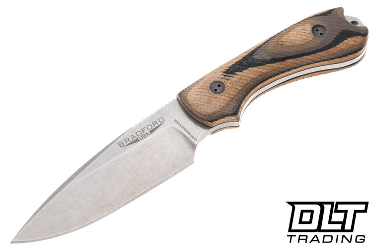Bradford Guardian 3 MagnaCut High Hardness - 3D Microtextured G-Wood - False Edge Grind - Stonewashed Bradford Guardian 3 MagnaCut High Hardness - 3D Microtextured G-Wood - False Edge Grind - Stonewashed
