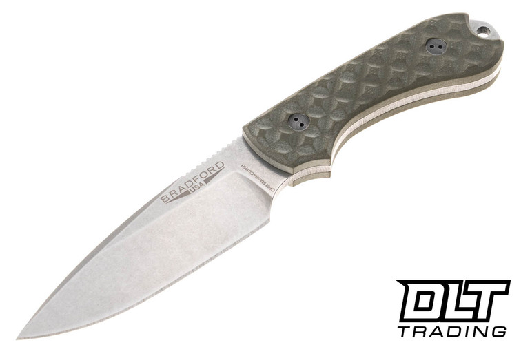 Bradford Guardian 3 MagnaCut High Hardness - Textured OD Green - False Edge Grind - Stonewashed