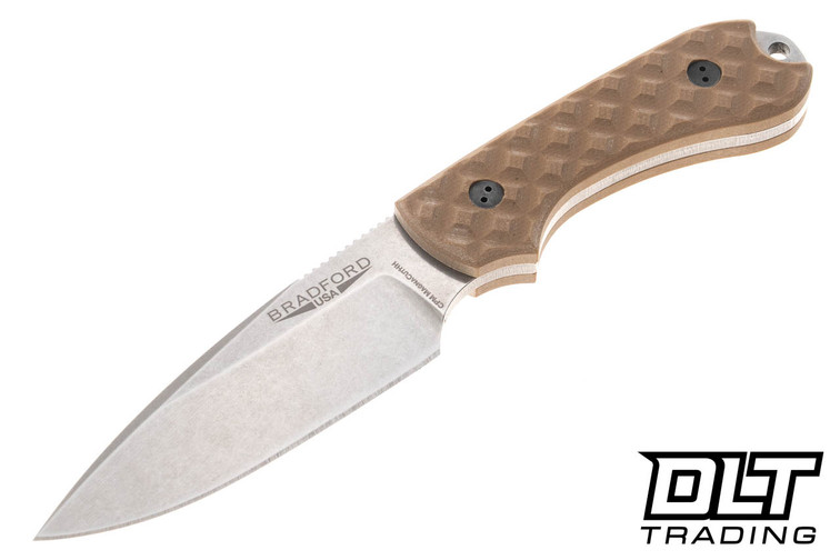 Bradford Guardian 3 MagnaCut High Hardness - Textured Coyote Brown - False Edge Grind - Stonewashed