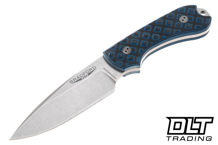 Bradford Guardian 3 MagnaCut High Hardness - Textured Black & Blue - False Edge Grind - Stonewashed