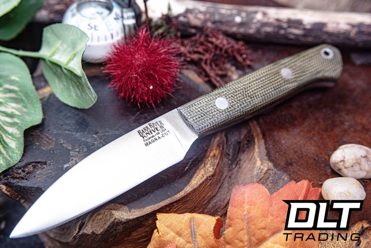 Bark River Little Carver MagnaCut Green Canvas Micarta