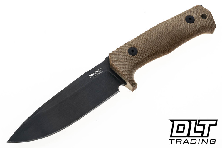 LionSteel T5 - Natural Canvas Micarta - Niolox Black PVD Blade