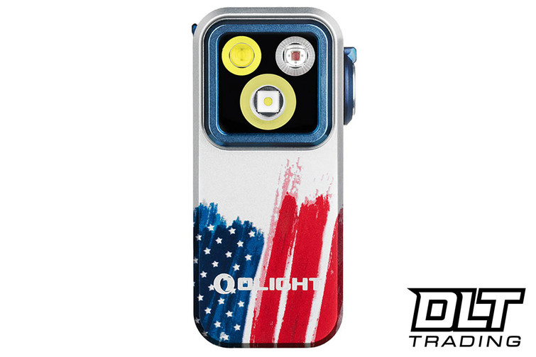 Olight Oclip Pro Clip on Flashlight with Floodlight & Red Light - Stars & Stripes Edition