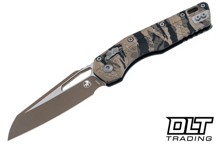 Microtech 210T-1PMTEC-Y6 MSI S/E Dark Earth Backspacer - Tiger Camo Polymer - Dark Earth Cerakote Blade