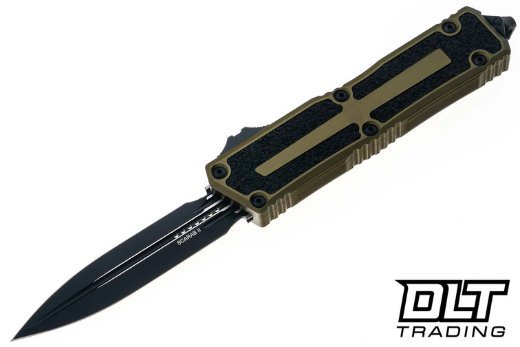 Microtech 1280-1OD Scarab II Gen III D/E - OD Green Handle - Black Blade