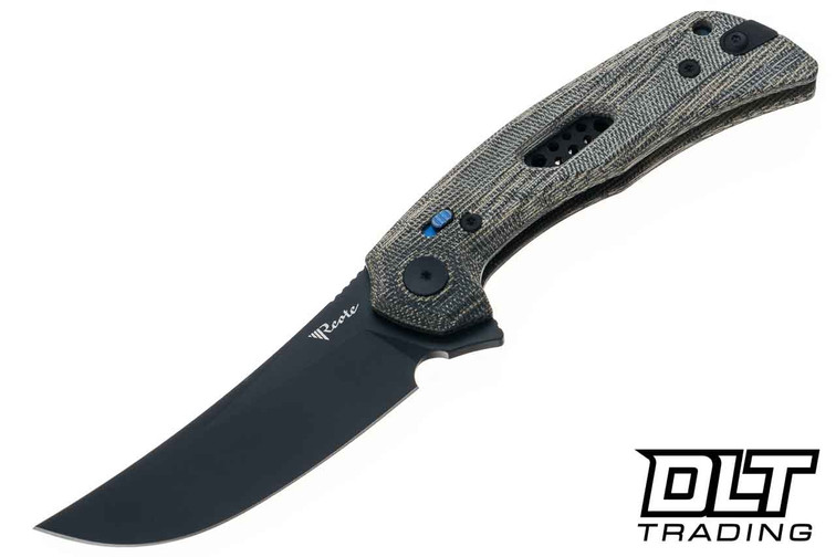 Reate PL-7 Nitro-V Black PVD Blade - Green & Black Micarta