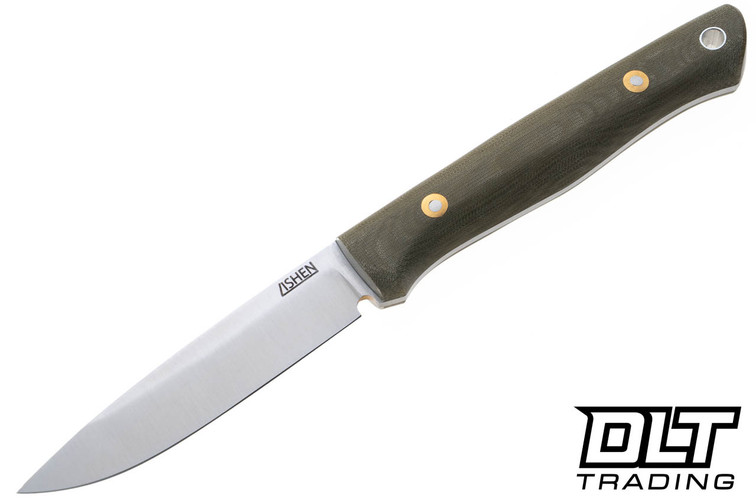 Lishen Fowl AEB-L - Green Linen Micarta - Matte - Loveless Bolts