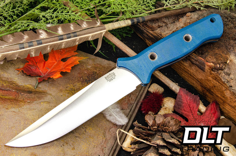 Bark River Bravo 6 Gen II 3V Blue Canvas Micarta - Matte