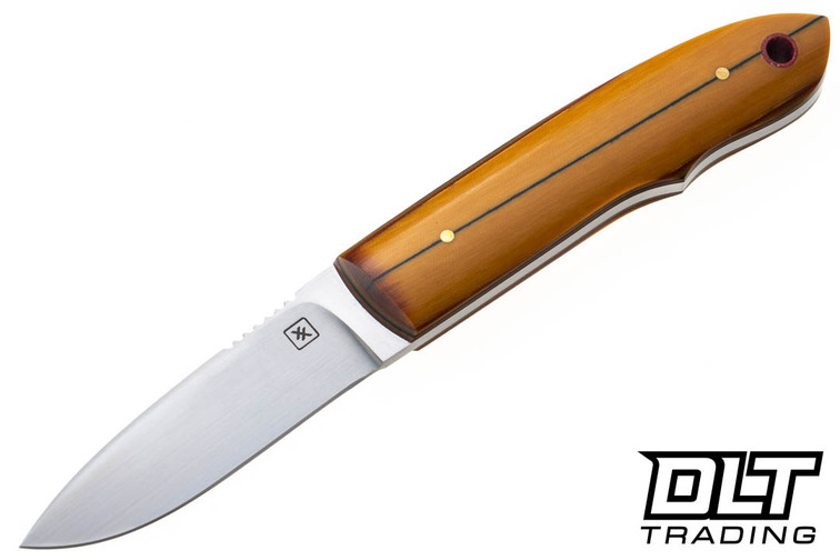 Double X Knives Lummy 2 CPM-154 - Vintage Micarta - Brass Pins #1